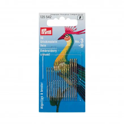 Prym Broderinålar Stål Silver Strl. 5-10 - 16 st.