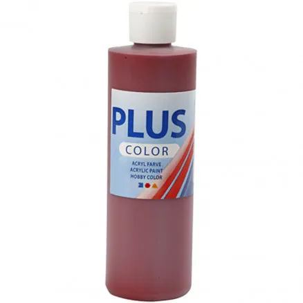 Plus Color hobbyfärg, gammal röd, 250 ml / 1 flaska.